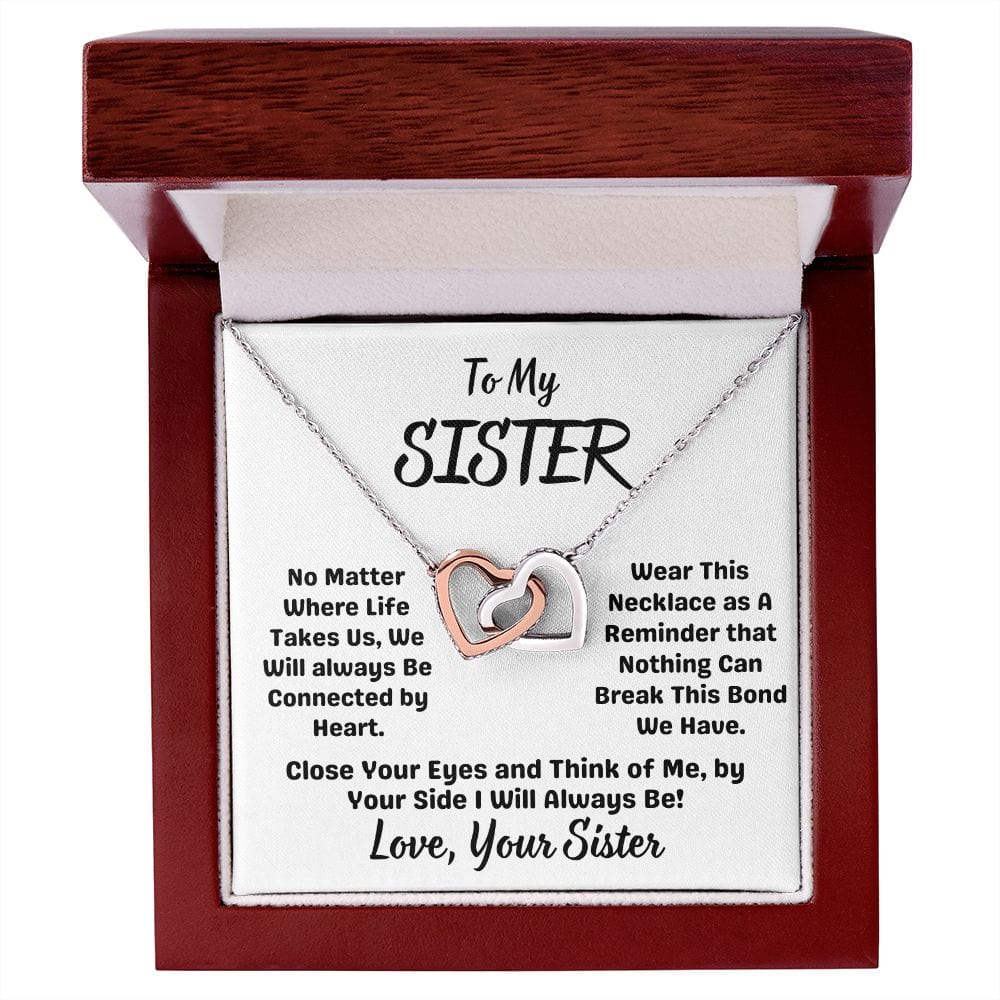 Sister Gift | Inter Locking Heart Necklace From Sister, Sisterly love, Birthday,Graduation