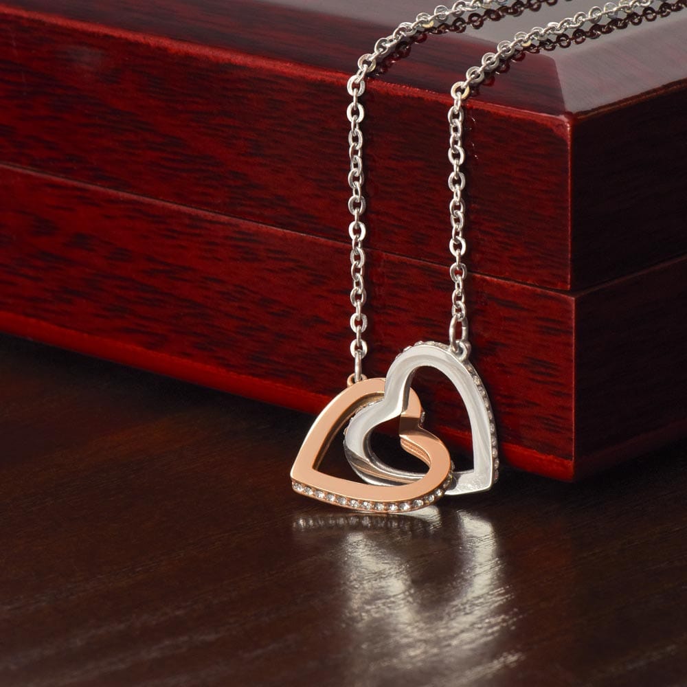 Gift For Mom | Necklace Gift From Daughter, From Son, To Mom for Birthday, Mothers Day, Thank you, Because I love You, Interlocking Hearts