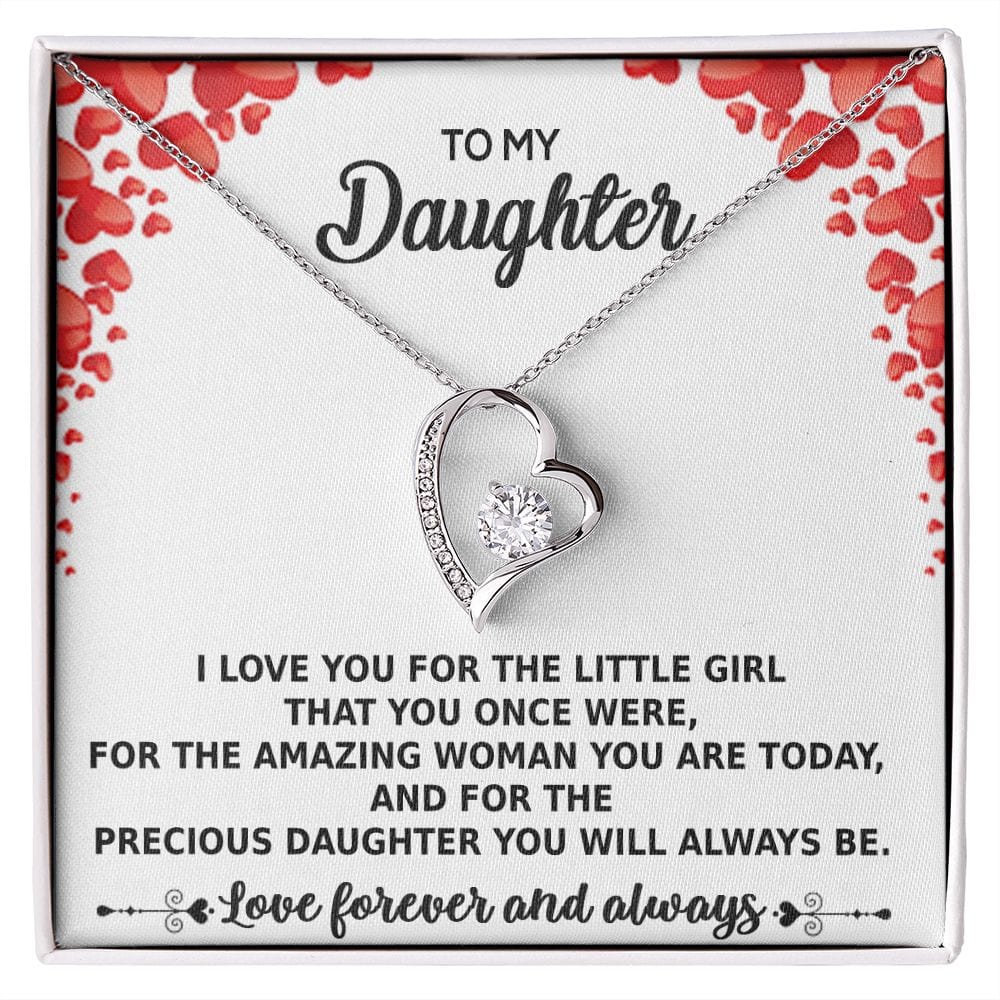 To My Daughter Necklace Gift from Mom Dad Foreever Love