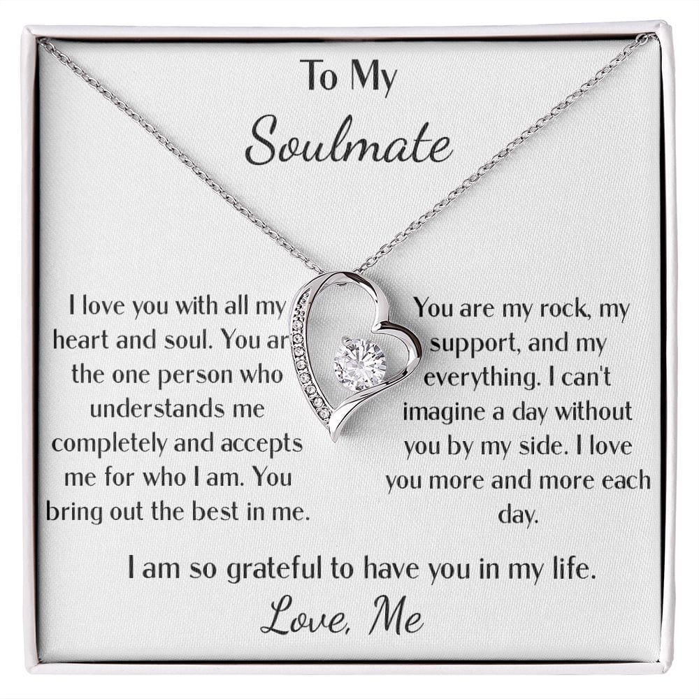 Forever love heart necklace for my soulmate you are my rock love me