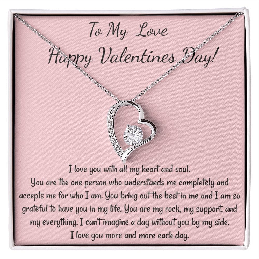 To My Love Heart Necklace Soulmate Valentines Gift for Her
