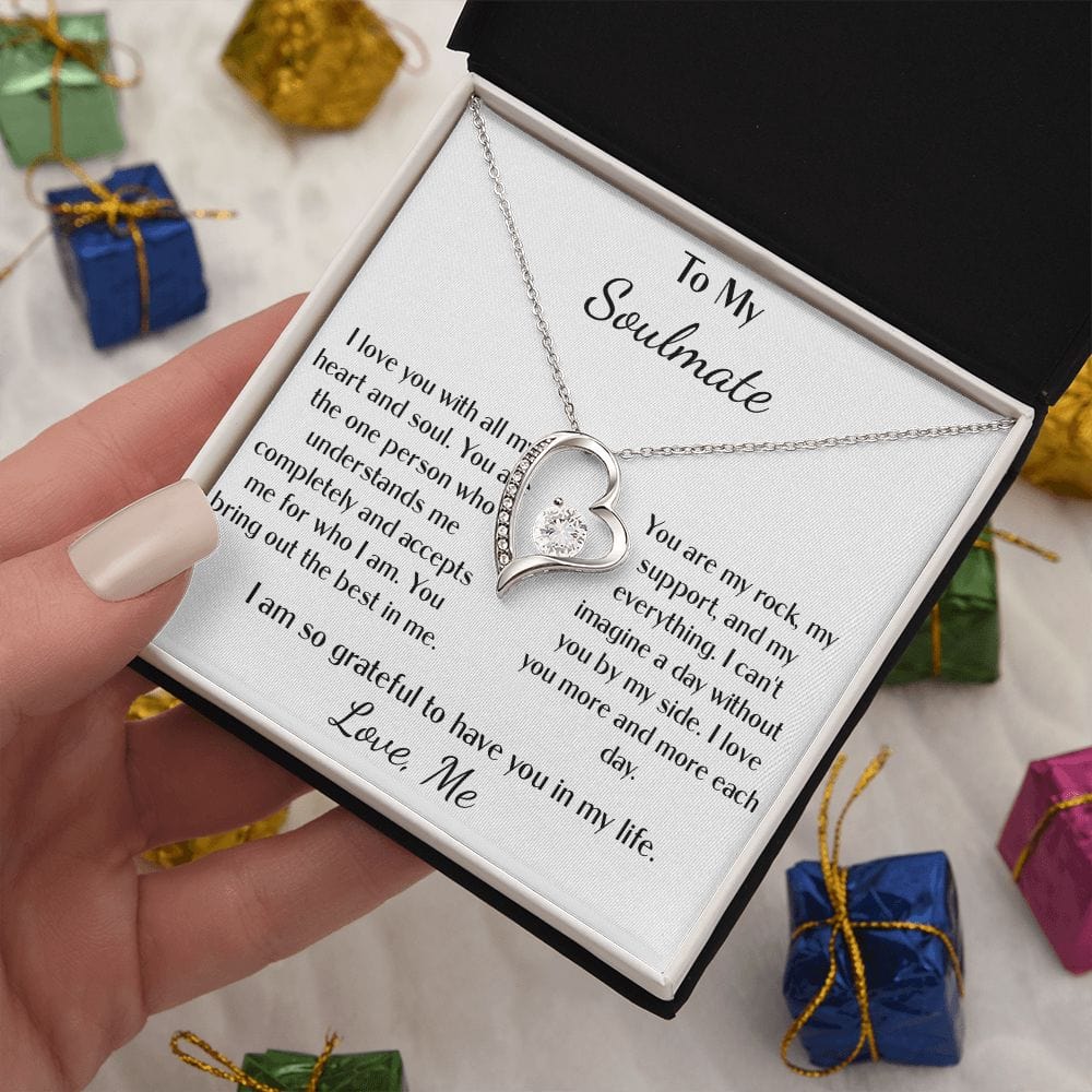 Forever love heart necklace for my soulmate you are my rock love me