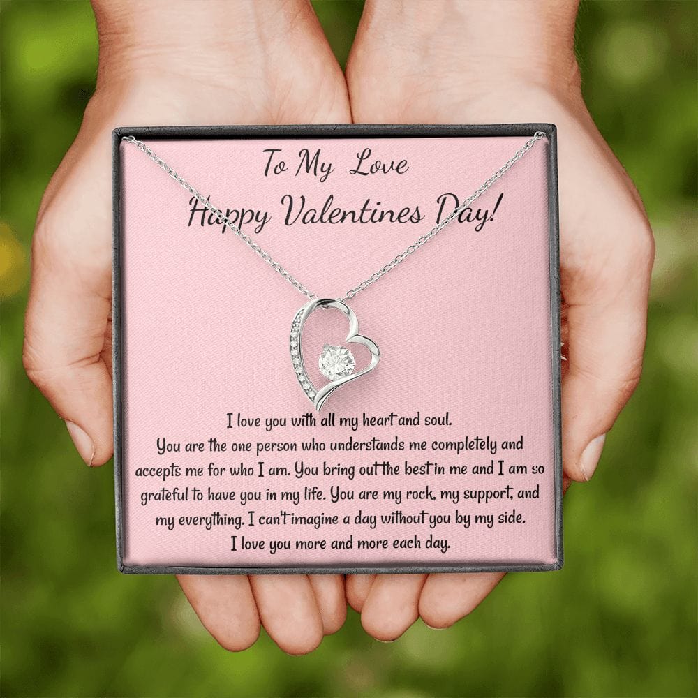 To My Love Heart Necklace Soulmate Valentines Gift for Her