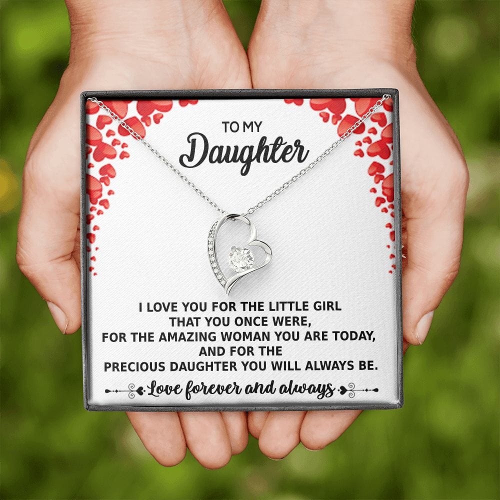 To My Daughter Necklace Gift from Mom Dad Foreever Love
