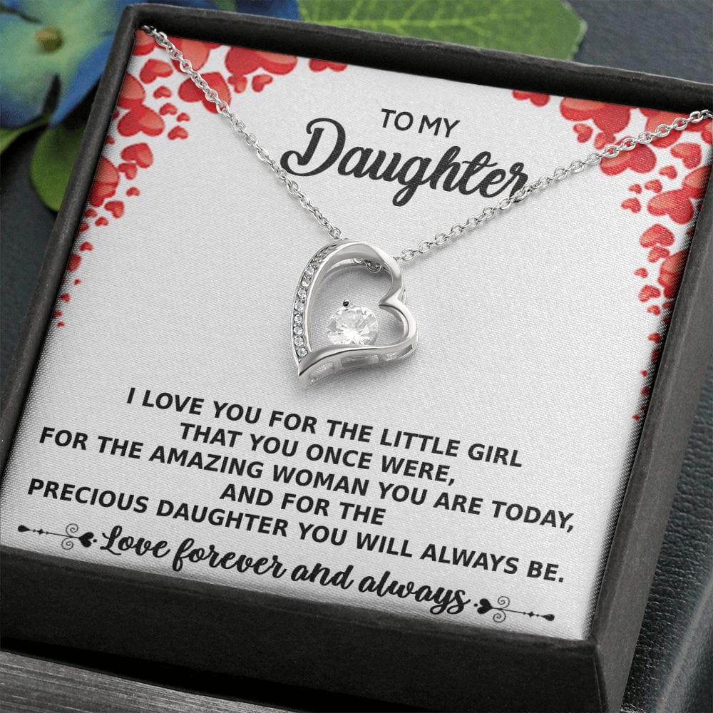 To My Daughter Necklace Gift from Mom Dad Foreever Love