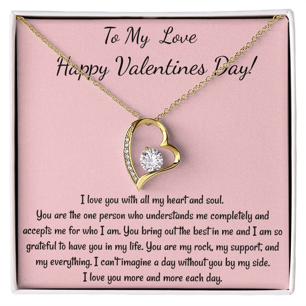 To My Love Heart Necklace Soulmate Valentines Gift for Her