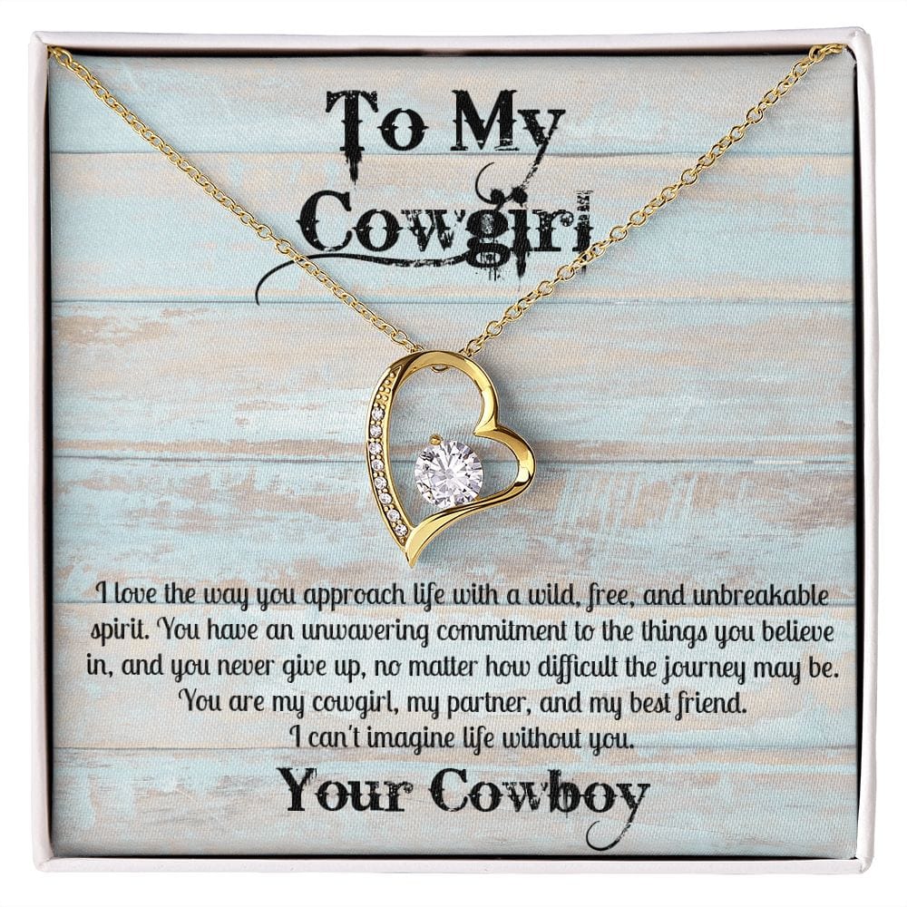 Products Cowgirl Gift | Necklace to My Cowgirl. From Cowboy, To Soulmate, Partner, Best Friend, Birthday, Anniversary Gift