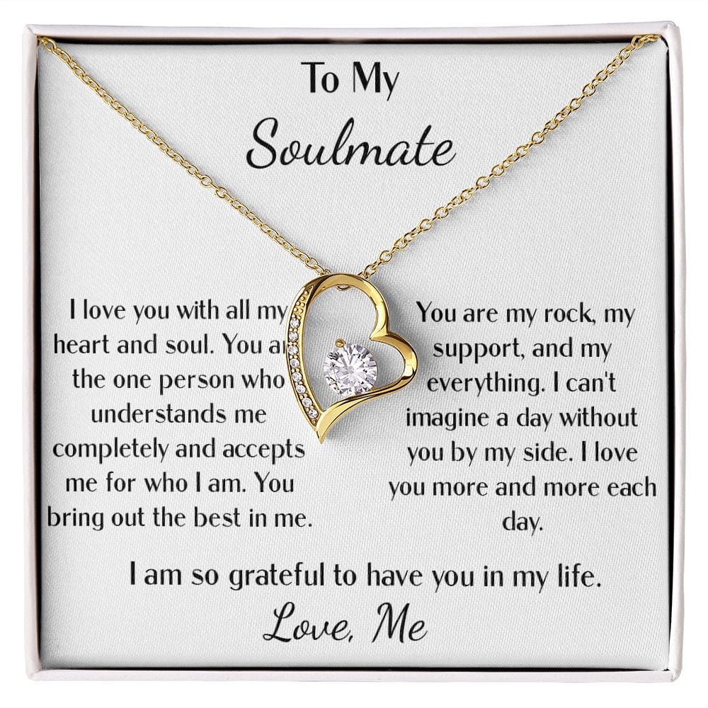 Forever love heart necklace for my soulmate you are my rock love me