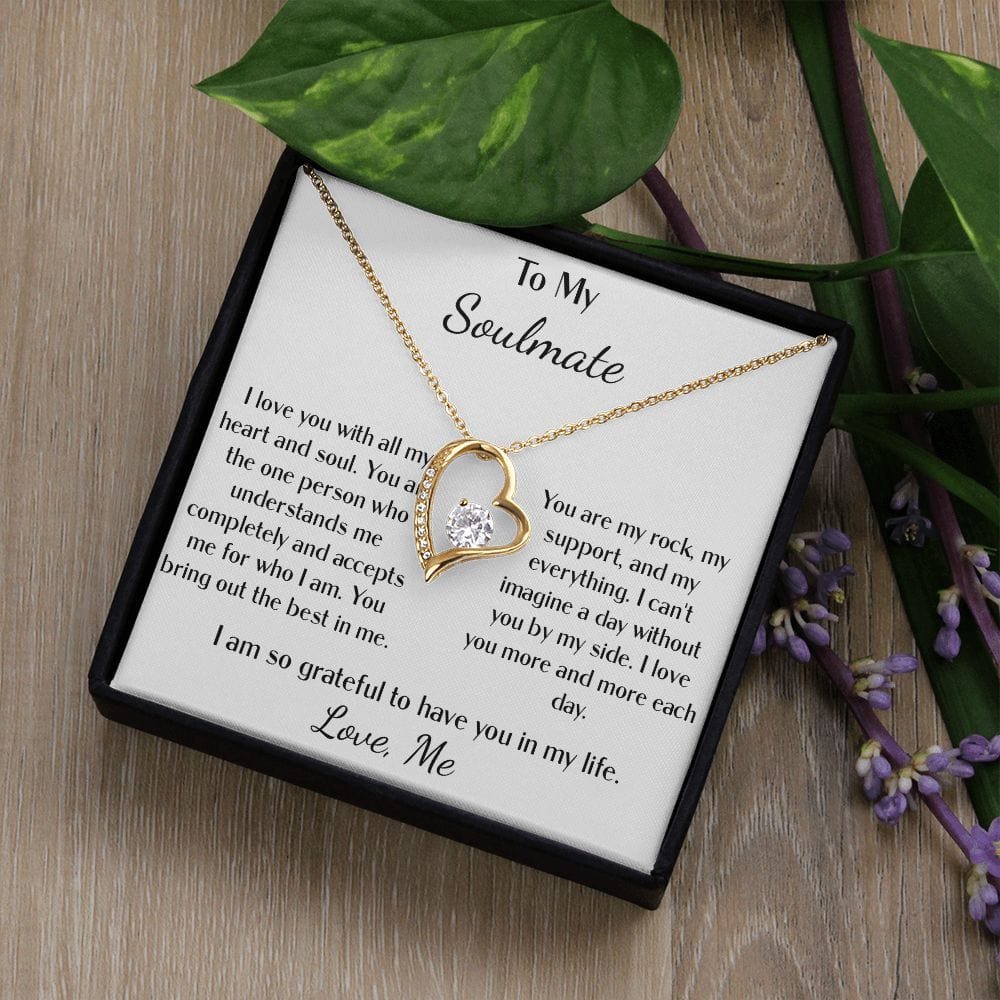 Forever love heart necklace for my soulmate you are my rock love me