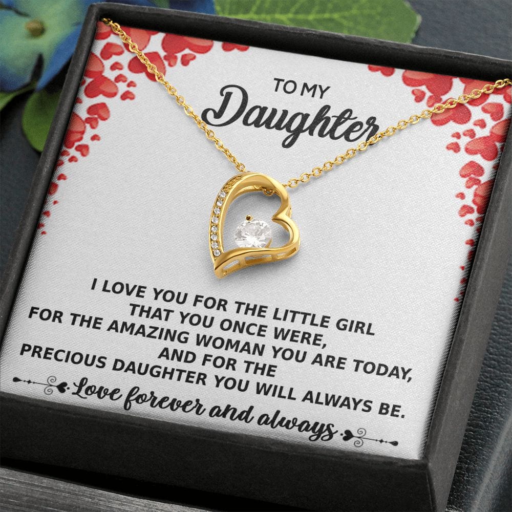 To My Daughter Necklace Gift from Mom Dad Foreever Love