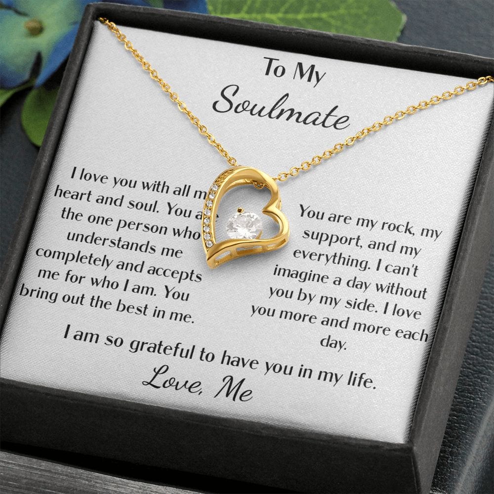 Forever love heart necklace for my soulmate you are my rock love me