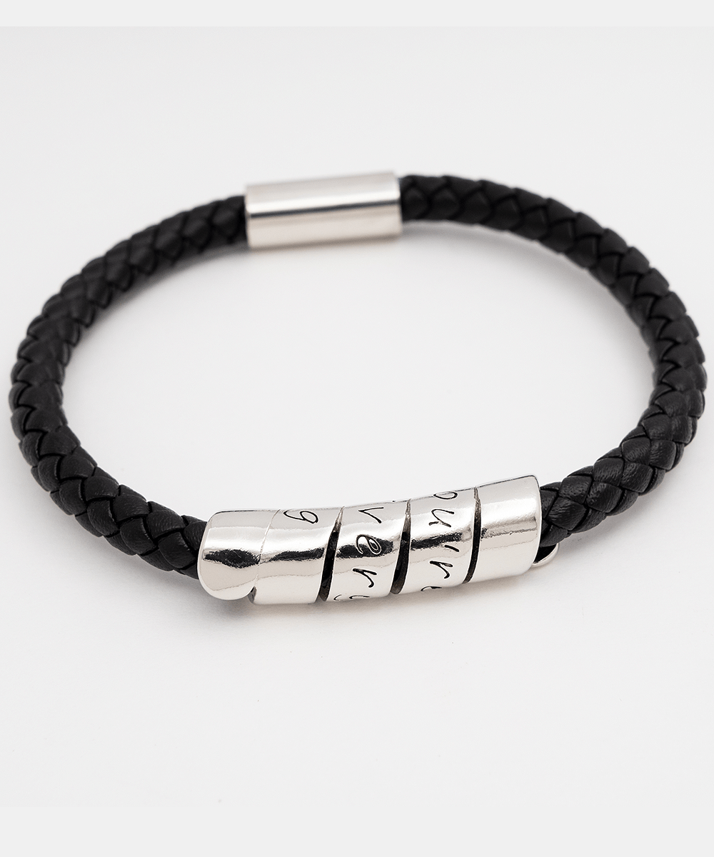 Mens Bracelet | Gift For Him, To My Husband, My Hubby, Fiance, Best Friend, Leather Bracelet, Love You