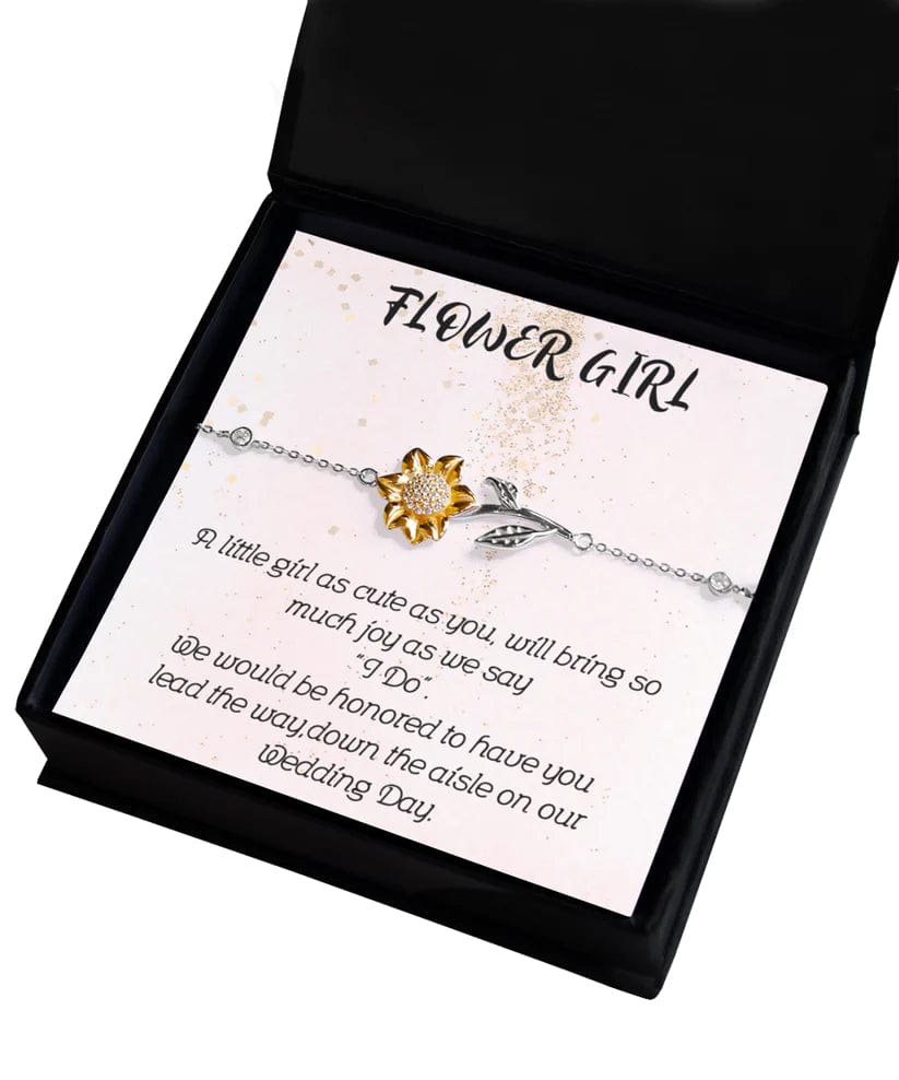 Flower Girl Gift | Flower girl Proposal, bracelet , Sunflower, Lead Us Down The Isle, Wedding Day, From Bride and Groom