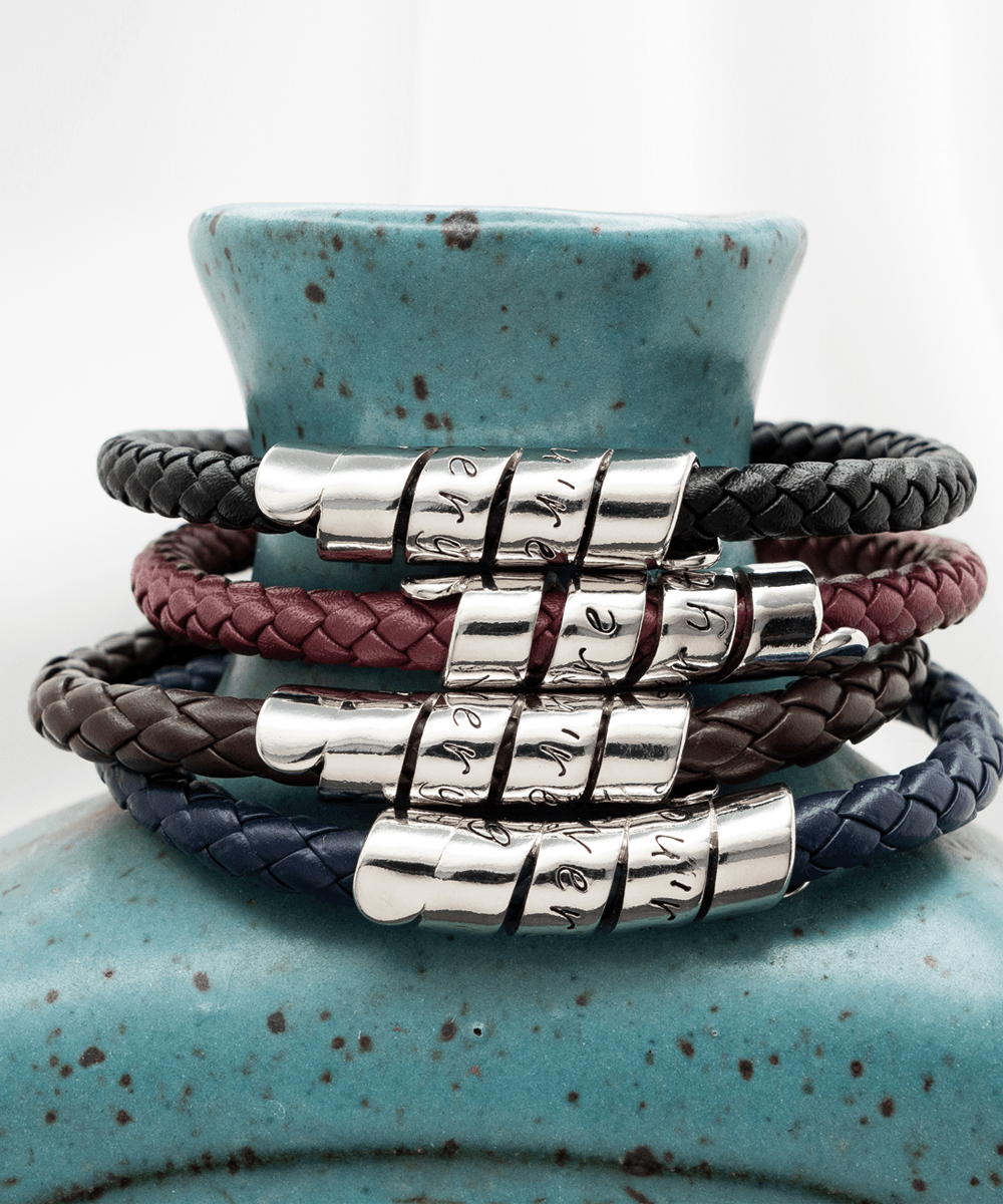 Mens Bracelet | Gift For Him, To My Husband, My Hubby, Fiance, Best Friend, Leather Bracelet, Love You