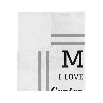 Blanket Gift For Mom | Copy Light Grey Velveteen Minky Throw, Softball Mom, Sports Mom, Birthday, Just Because