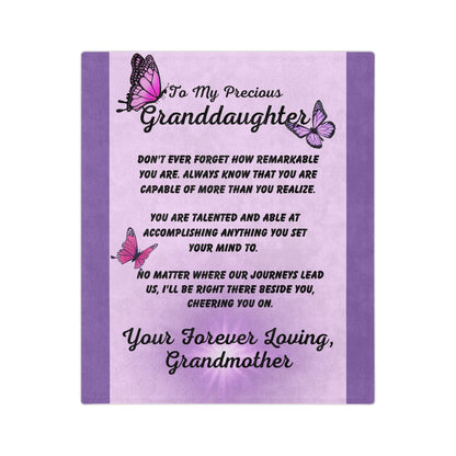 Granddaugter Gift | Throw  Minky  From Grandmother, Grandma, Birthday, Just Because