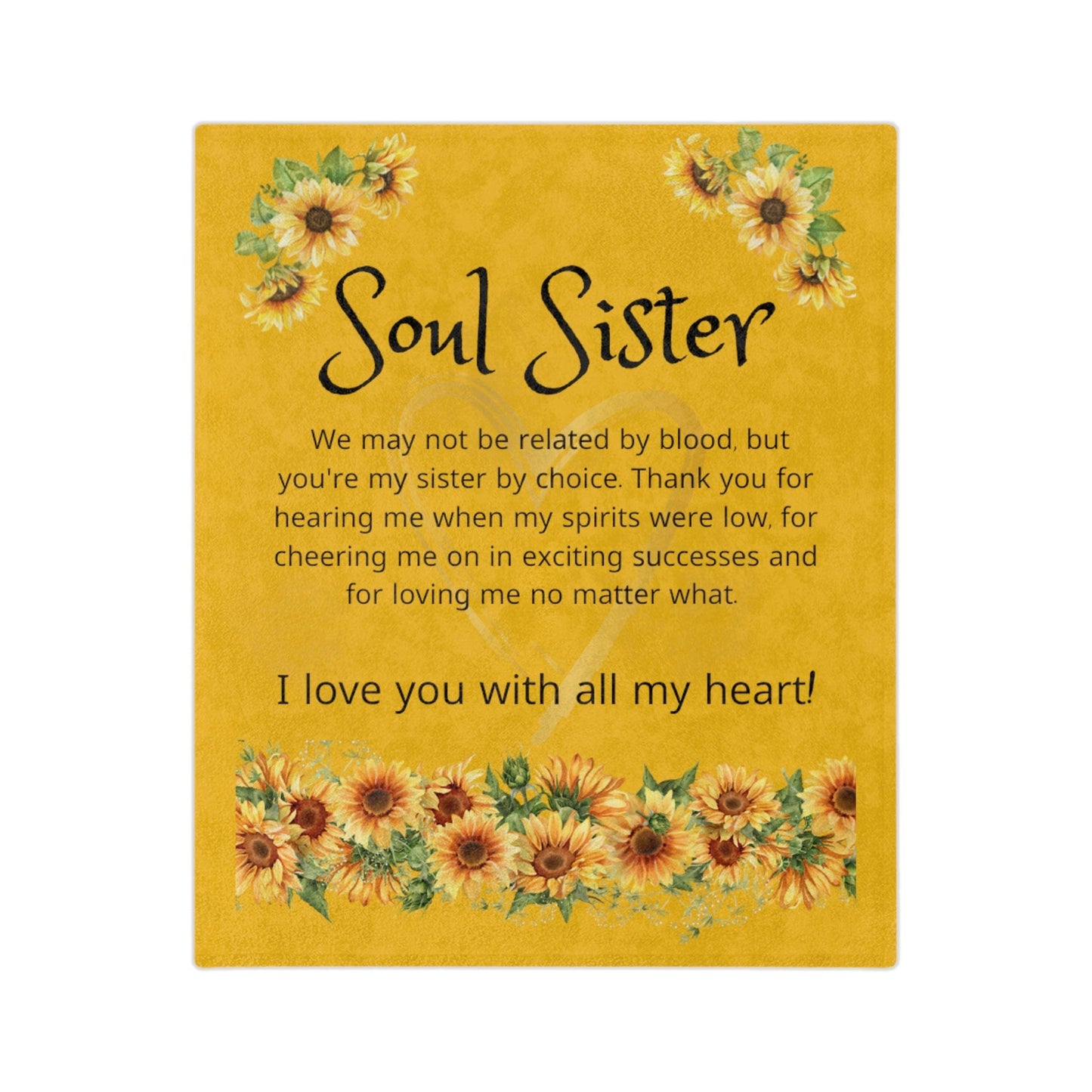 Soul Sister Gift | Best Friends, Velveteen Minky Throw Blanket, Birthday, Just Because