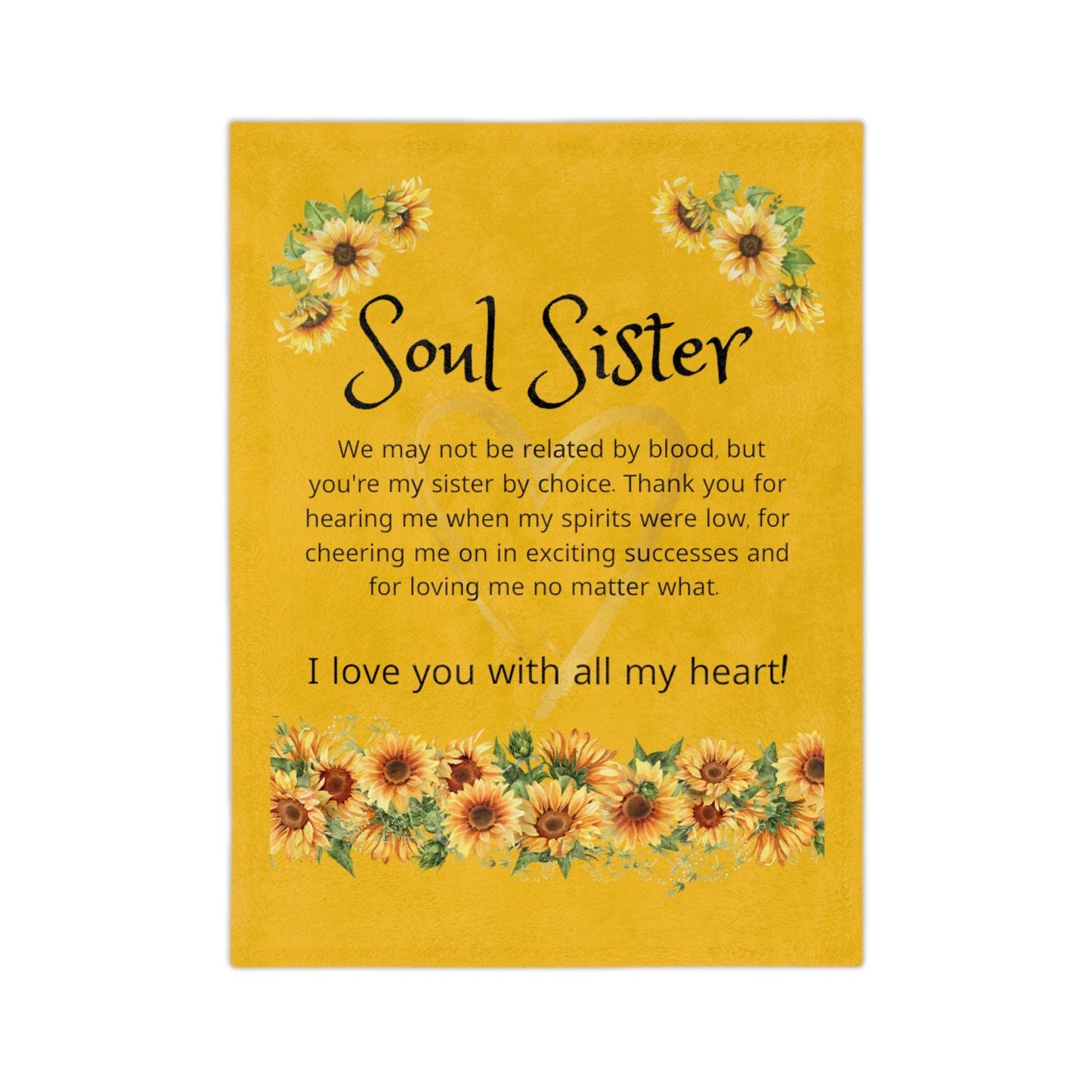 Soul Sister Gift | Best Friends, Velveteen Minky Throw Blanket, Birthday, Just Because