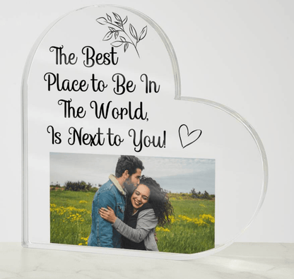 To My Wife | Husband Gift, Custom Photo Upload, Acrylic Heart, Soulmate, Anniversary, Birthday, Wedding