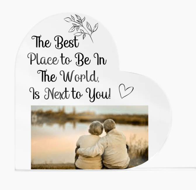 To My Wife | Husband Gift, Custom Photo Upload, Acrylic Heart, Soulmate, Anniversary, Birthday, Wedding