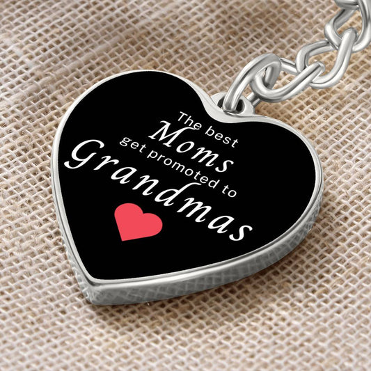Grandma Gift | Grandmother Heart Keychain, Engraving Option,  Best Grandma, From Grand kids, Birthday, Just Because