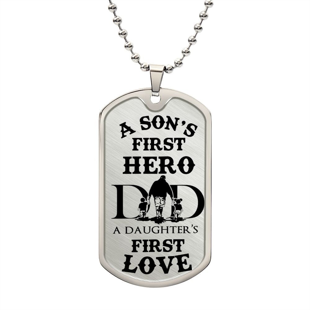 Gift For Dad | Dog Tag Necklace, Fathers Day, Birthday, Engraving Option