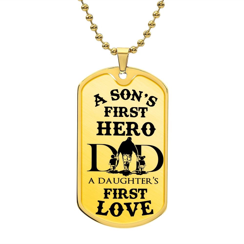 Gift For Dad | Dog Tag Necklace, Fathers Day, Birthday, Engraving Option