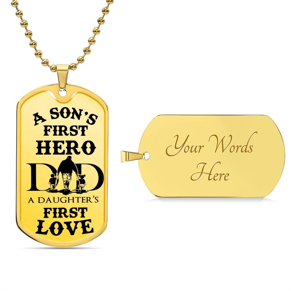 Gift For Dad | Dog Tag Necklace, Fathers Day, Birthday, Engraving Option