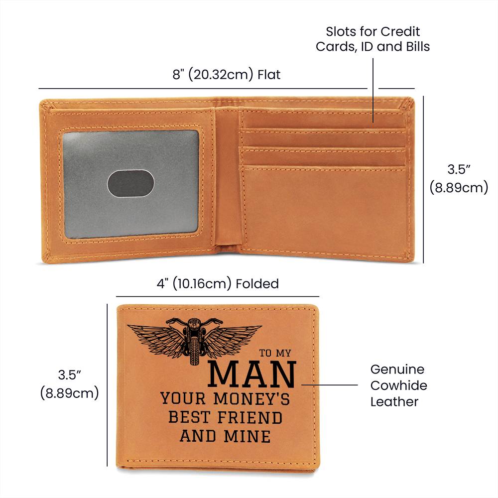 Mens Wallet | Leather Biker Motorcycle Wallet Gift For Him, Boyfriend, Husband, Birthday, Anniversary, Just Because