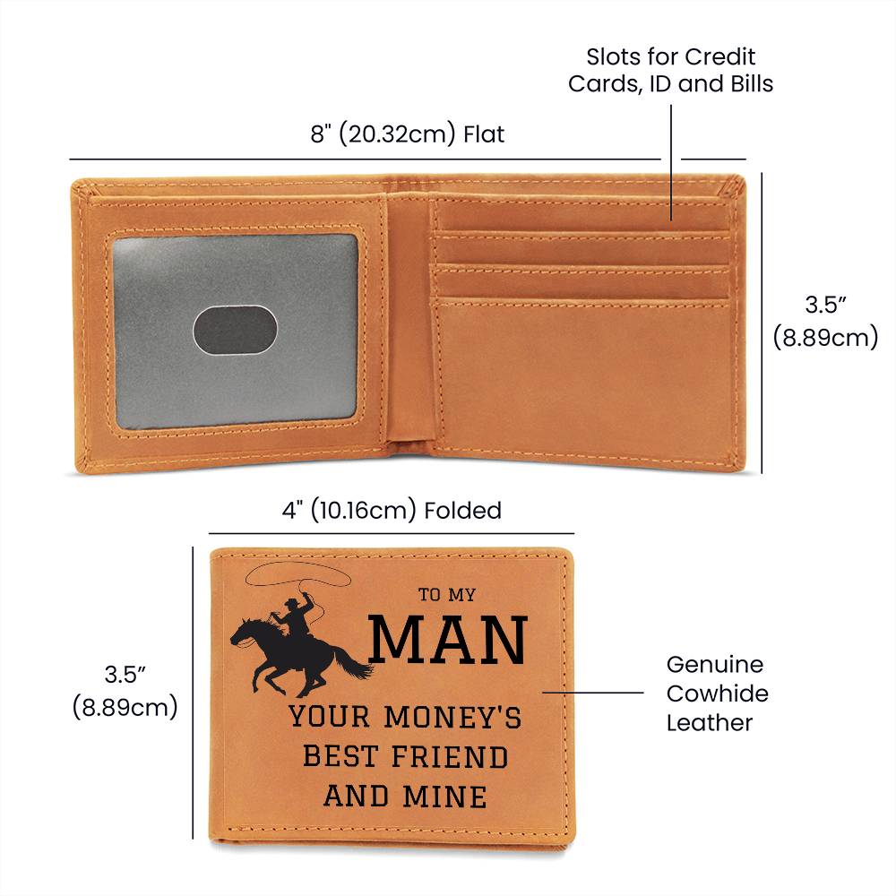 Mens Leather Wallet | Roper Gift, To My Man, Boyfriend, Husband, Anniversary, Birthday, Just Becasue