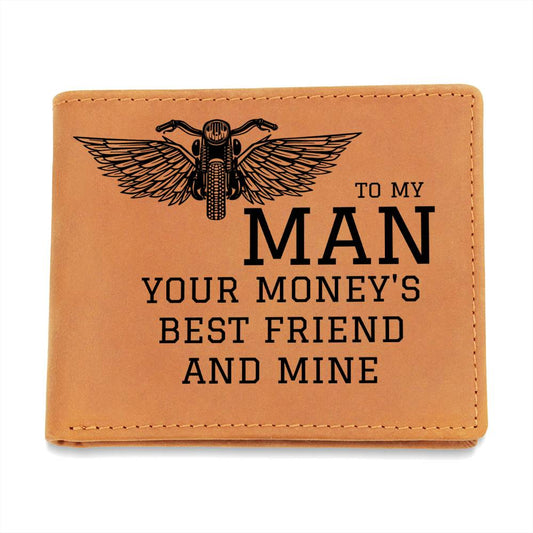 Mens Wallet | Leather Biker Motorcycle Wallet Gift For Him, Boyfriend, Husband, Birthday, Anniversary, Just Because