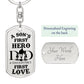 Gift For Dad | Dog Tag Keychain,Engraving Option, Our Hero, Fathers Day, Birthday