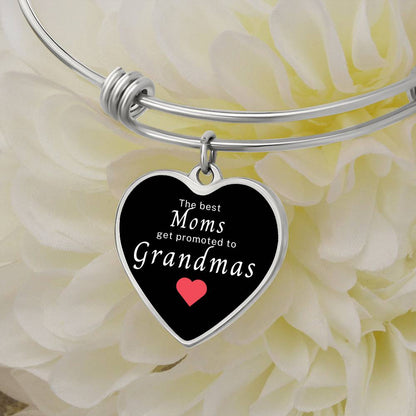 Grandma Gift | Engrave Option Heart Bracelet For Grandmothers, From Child, Grand Kids, Birthday, Just Becasue