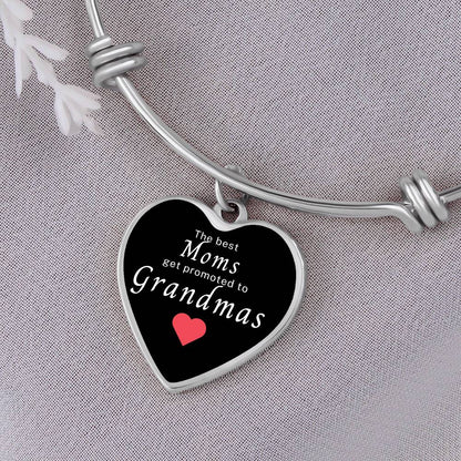 Grandma Gift | Engrave Option Heart Bracelet For Grandmothers, From Child, Grand Kids, Birthday, Just Becasue