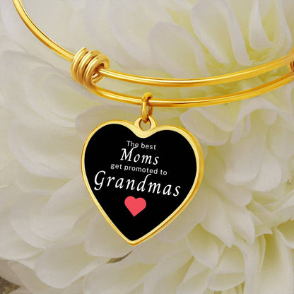 Grandma Gift | Engrave Option Heart Bracelet For Grandmothers, From Child, Grand Kids, Birthday, Just Becasue