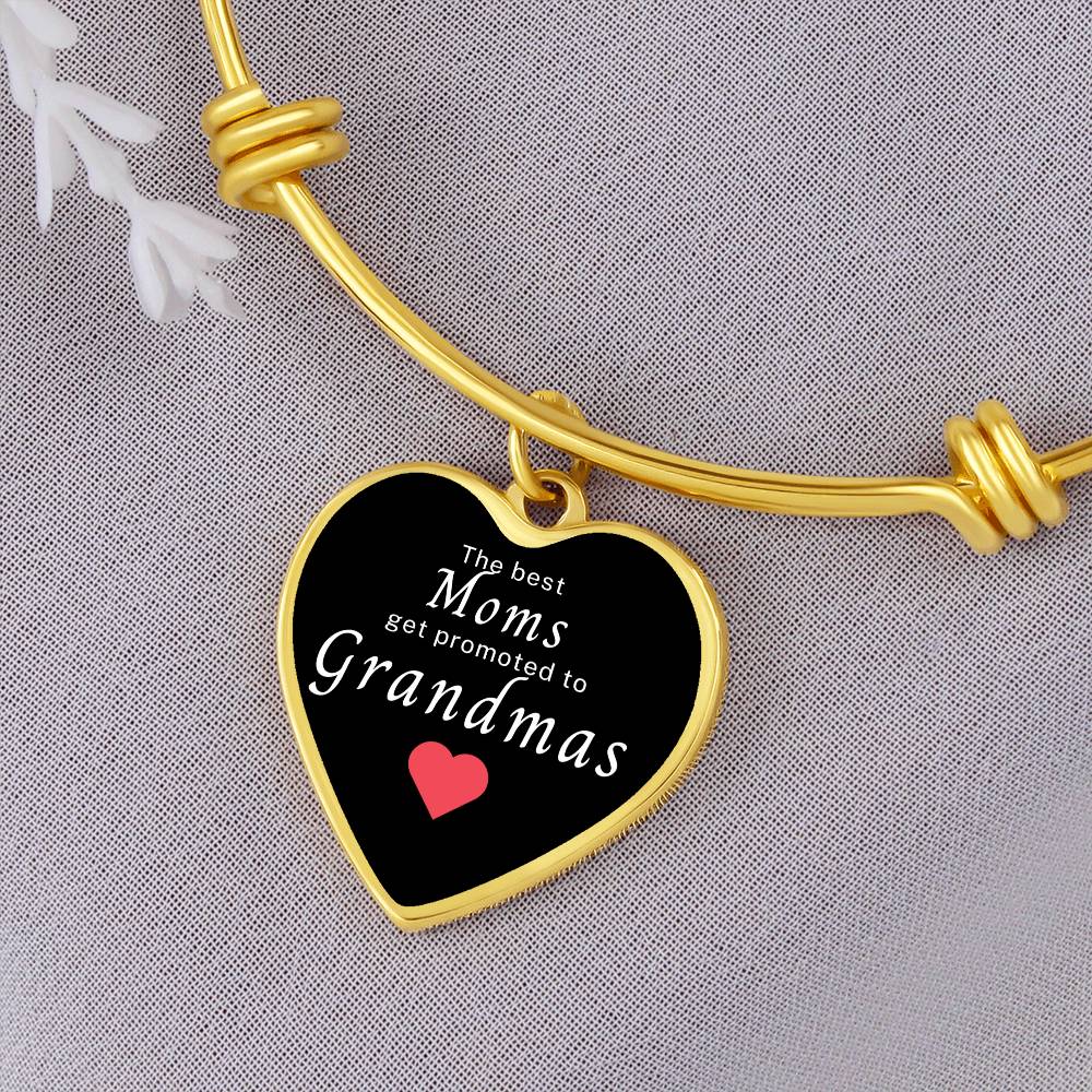 Grandma Gift | Engrave Option Heart Bracelet For Grandmothers, From Child, Grand Kids, Birthday, Just Becasue