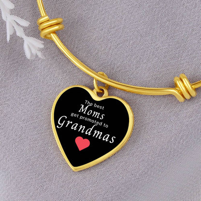 Grandma Gift | Engrave Option Heart Bracelet For Grandmothers, From Child, Grand Kids, Birthday, Just Becasue