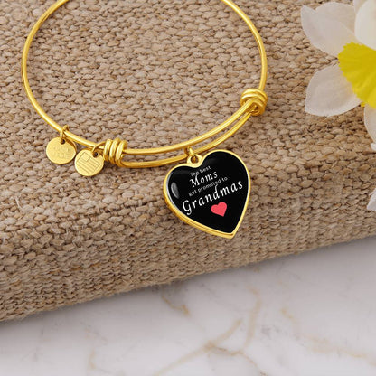 Grandma Gift | Engrave Option Heart Bracelet For Grandmothers, From Child, Grand Kids, Birthday, Just Becasue