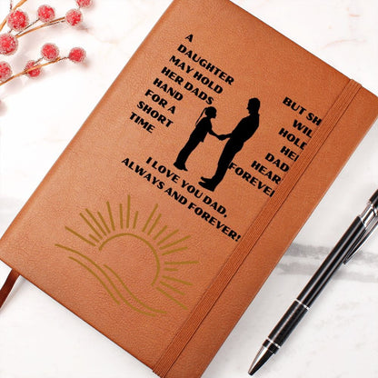 Dad Gift | Journal For My Father, From Daughter, Vegan Leather, Birthday, Just Because