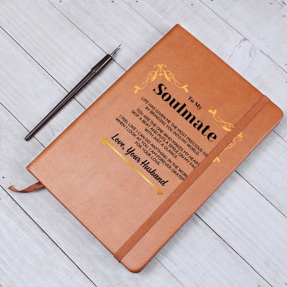 Soulmate Gift | Journal For My Wife, Partner, From Husband,, Vegan Leather, Birthday, Just Because