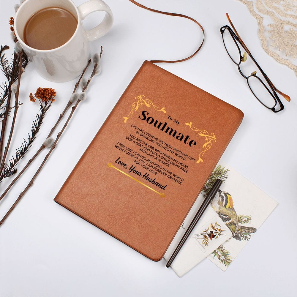 Soulmate Gift | Journal For My Wife, Partner, From Husband,, Vegan Leather, Birthday, Just Because