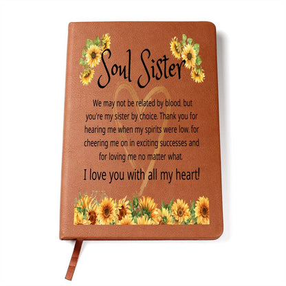 Soul Sister Gift | Un-Biological Sister, Vegan Leather Journal, Birthday, Just Because