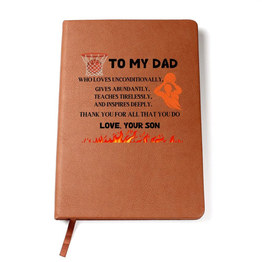 Dad Gift | Journal For My Father, From Son, Vegan Leather, Birthday, Just Because Journal