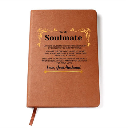 Soulmate Gift | Journal For My Wife, Partner, From Husband,, Vegan Leather, Birthday, Just Because