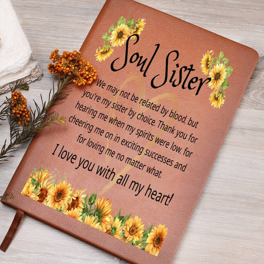 Soul Sister Gift | Un-Biological Sister, Vegan Leather Journal, Birthday, Just Because