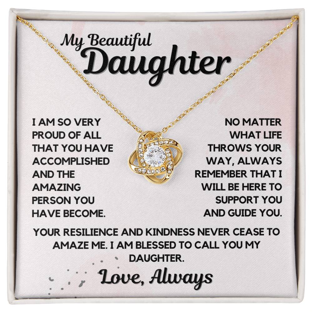 To My Daughter | Love Mom, Dad, Necklace, Birthday, Wedding Day, Graduation, Or Just Because