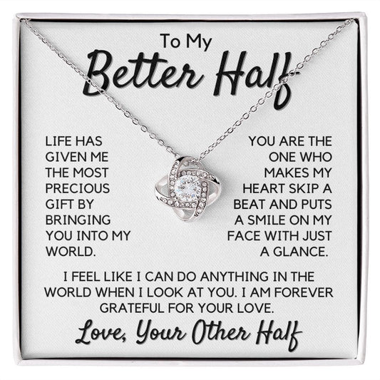 Gift To My Wife, Soulmate | y Better Half, Partner From Husband Necklace, Anniversary, Birthday, Mothers Day