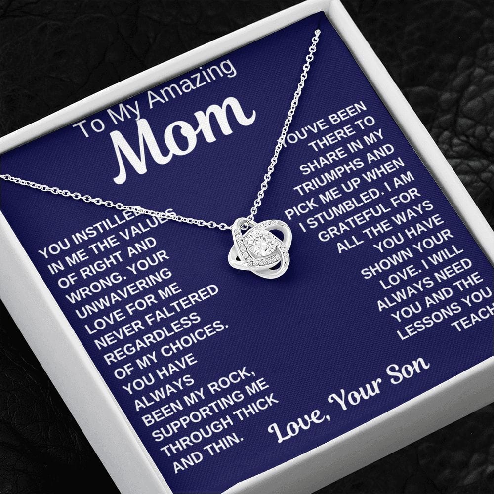 Mother's Day Gift for Mom From Son - Mother Son Necklace, Son Gift