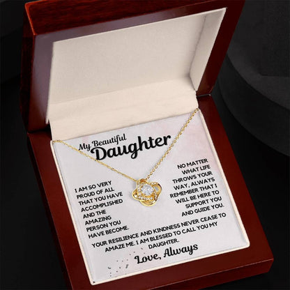 To My Daughter | Love Mom, Dad, Necklace, Birthday, Wedding Day, Graduation, Or Just Because