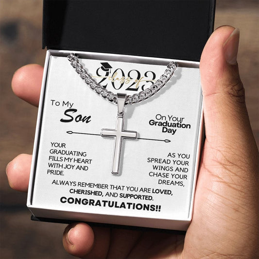 Graduation Gift For Son | Class of 2023, Congratulations, Cross Necklace, Accomplishment